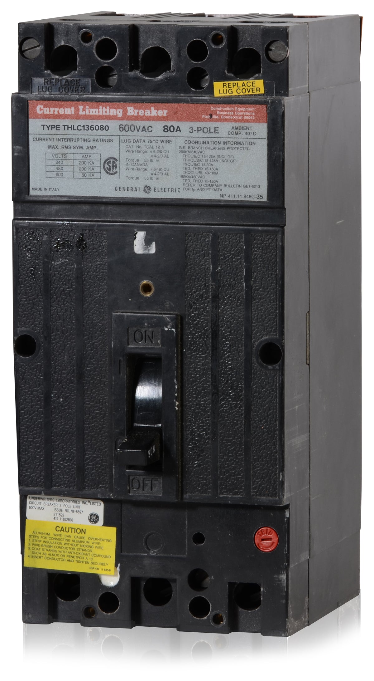 ABB / General Electric THLC136080 - 80A 3 Pole Molded Case Circuit Breaker