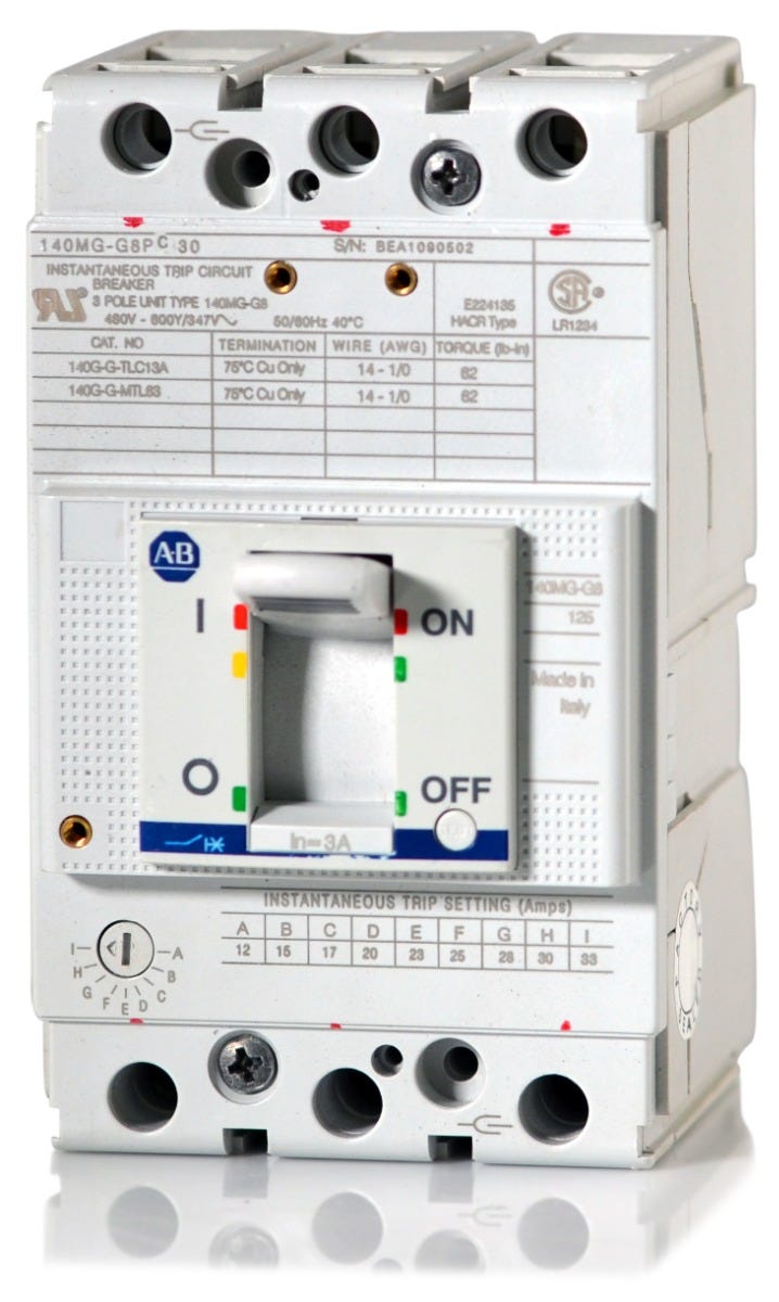Allen Bradley 140MGG8PC30 3 Pole Circuit Breaker SuperBreakers