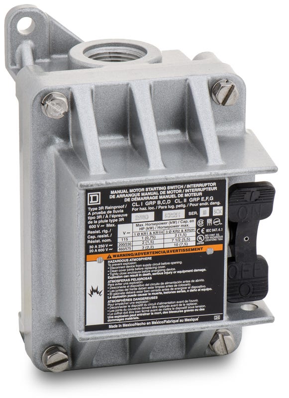 Square D 2510KR2H Non-Reversing Manual Switch