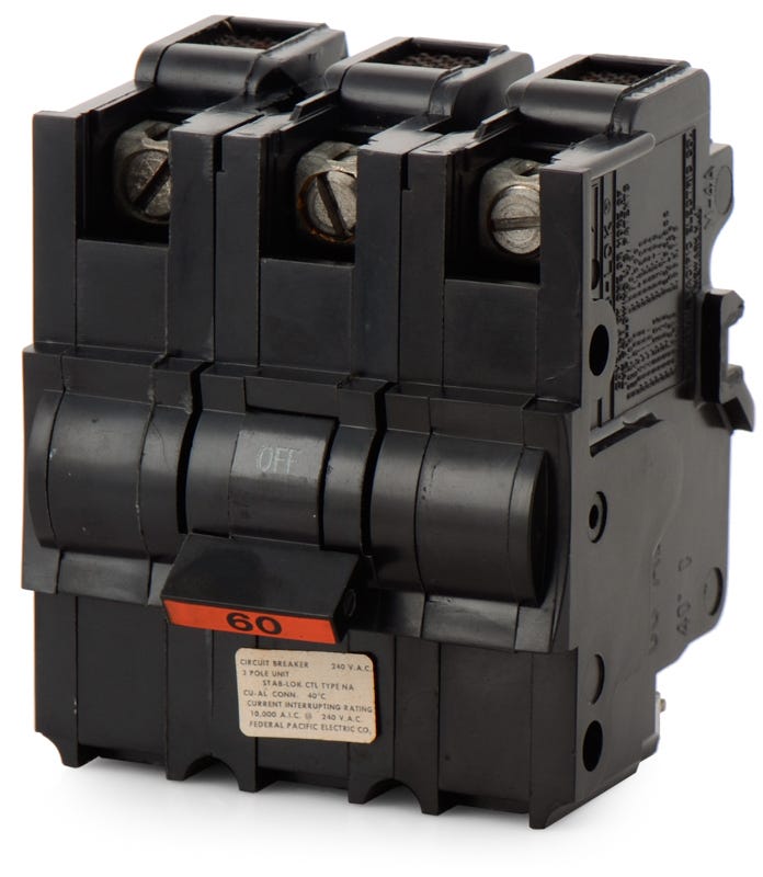 Federal Pacific 3P60 3 Pole Circuit Breaker