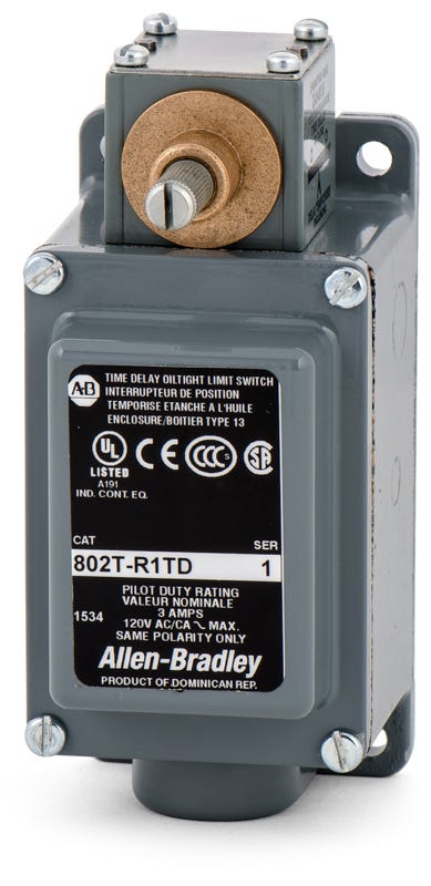 Allen-Bradley 802T-R1TD Time Delay Spring Return Plug-In Limit Switch