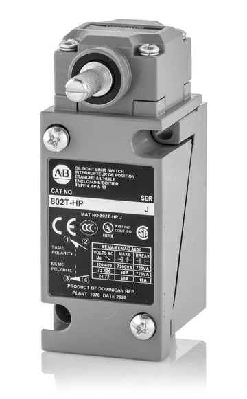 Allen-Bradley 802T-HP Plug In Spring Return Side Lever Limit Switch