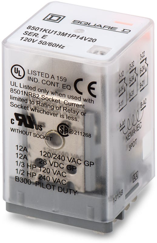Square D 8501KU13M1P14V20 General Purpose Relay