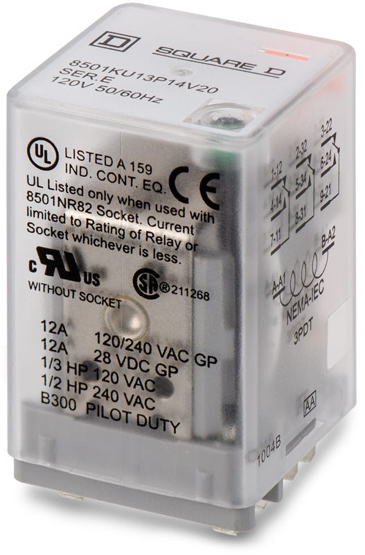 Square D 8501KU13P14V20 General Purpose Relay