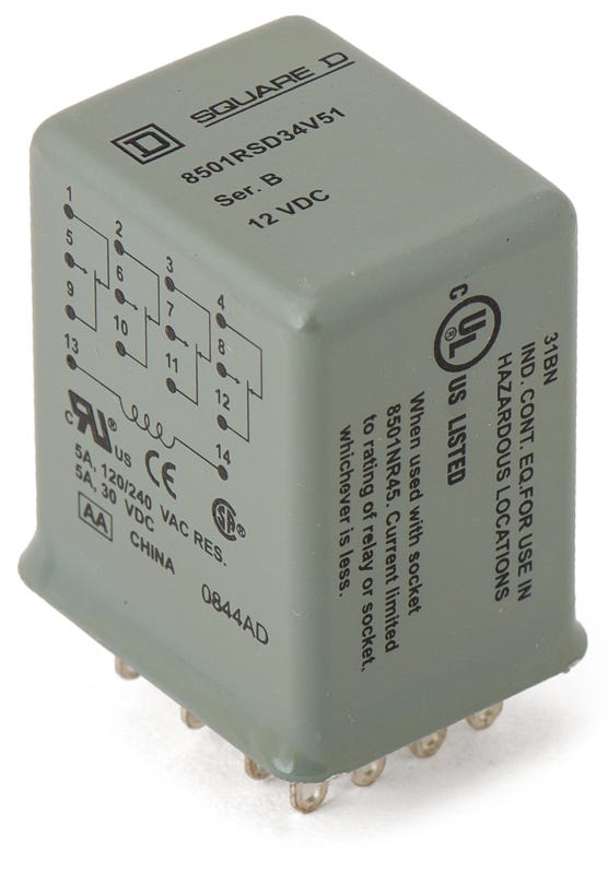 Square D 8501RSD34V51 General Purpose Relay