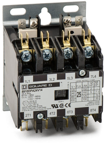 Square D 8910DPA24V14 Definite Purpose Contactor