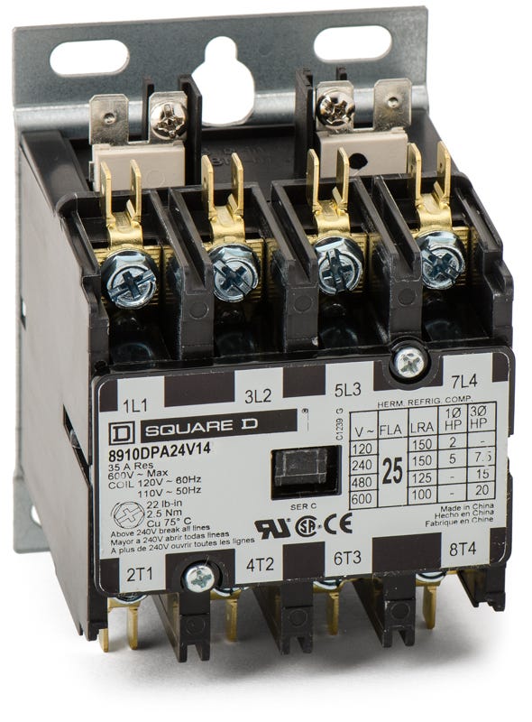 Square D 8910DPA24V14 Definite Purpose Contactor