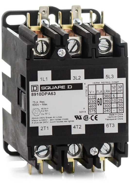 Square D 8910DPA63V14 Definite Purpose Contactor