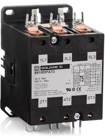 Square D 8910DPA73V02 Definite Purpose Contactor