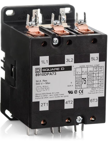 Square D 8910DPA73V02 Definite Purpose Contactor