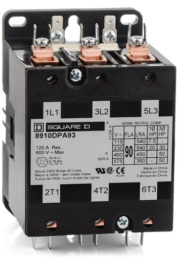 Square D 8910DPA93V06 Definite Purpose Contactor
