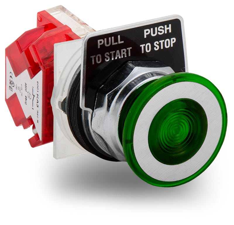 Schneider Electric 9001KR9GH14 Start / Stop Flush Push Button