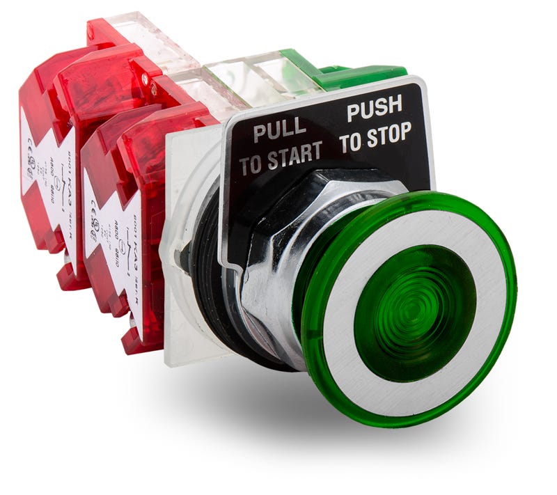 Schneider Electric 9001KR9GH16 Start / Stop Flush Push Button