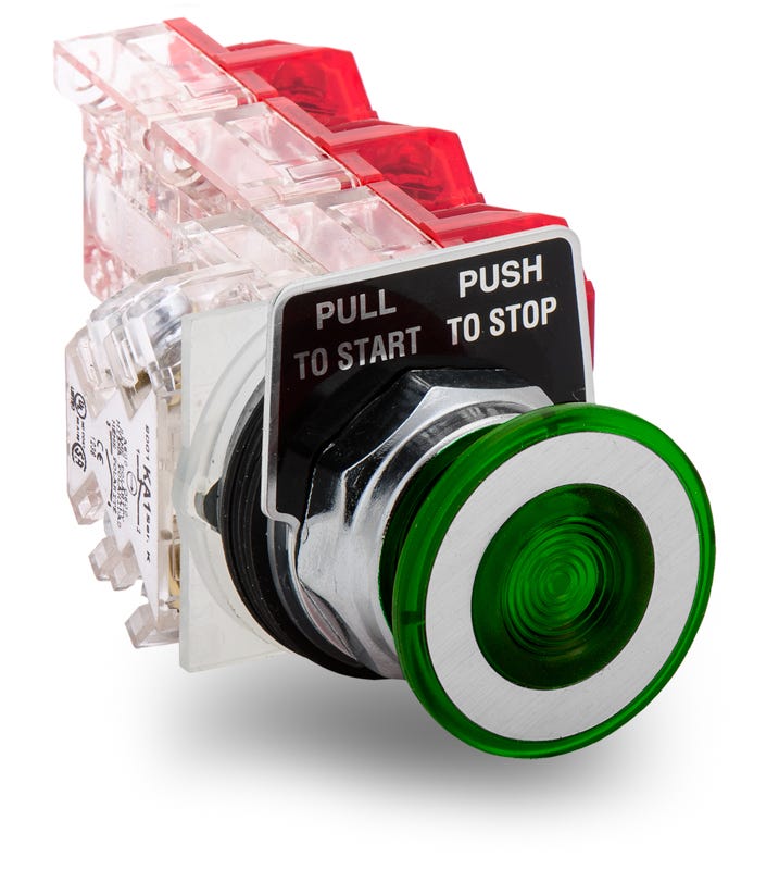 Schneider Electric 9001KR9GH18 Start / Stop Flush Push Button