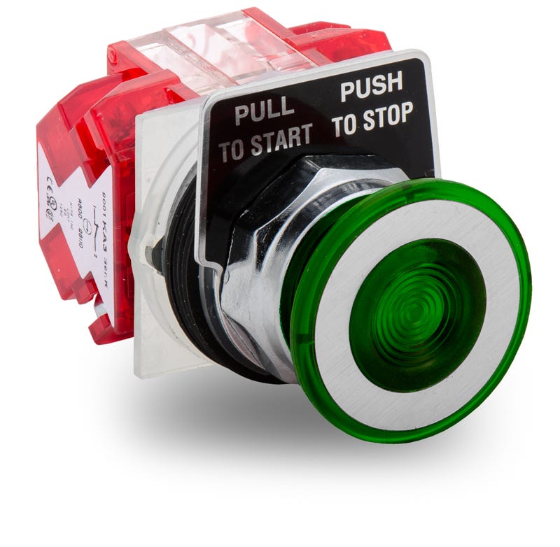 Schneider Electric 9001KR9GH25 Start / Stop Flush Push Button