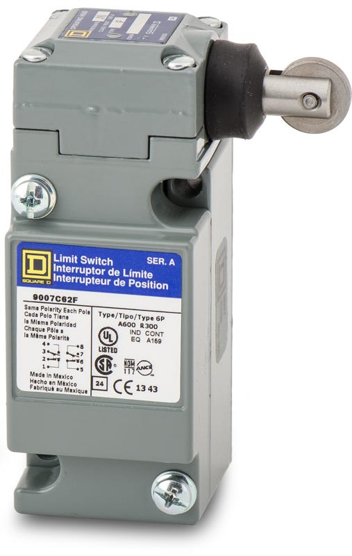 Square D 9007C62F Side Rotary Spring Return Lever Limit Switch