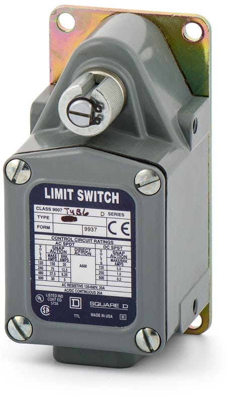Square D 9007TUD4 Spring Return Rotary Lever Limit Switch