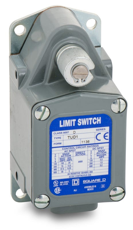 Square D 9007TUD1 Spring Return Rotary Lever Limit Switch