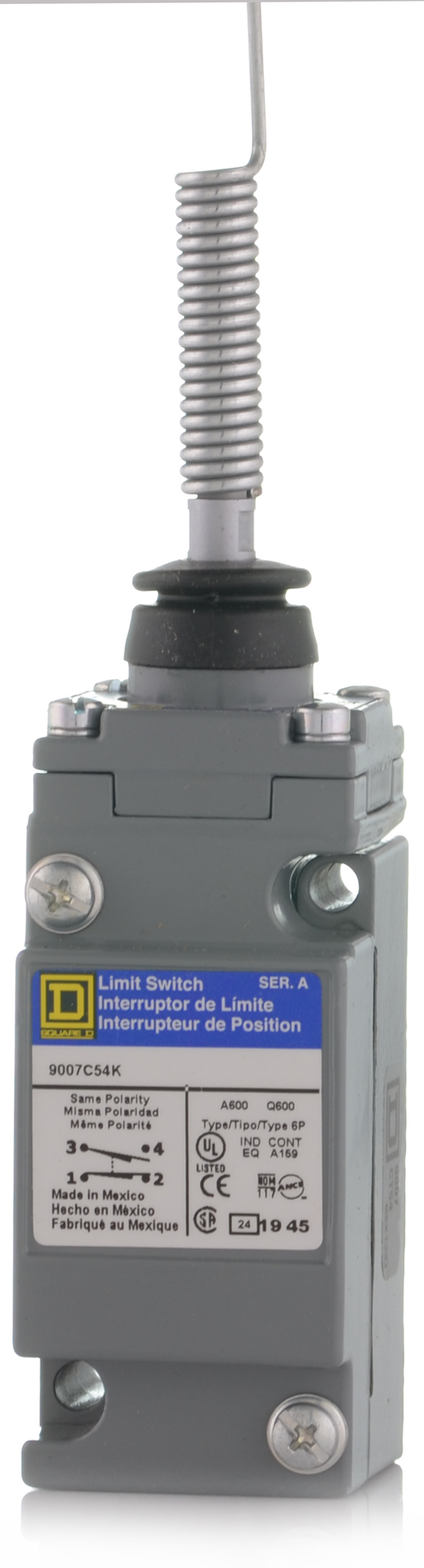 Square D 9007C54K Side Rotary Spring Return Lever Limit Switch