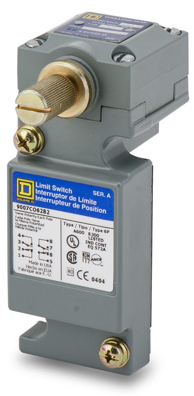 Square D 9007CO62B2 Side Rotary Spring Return Lever Limit Switch