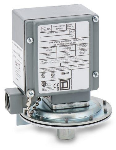Square D 9012GAW1 Pressure Switch