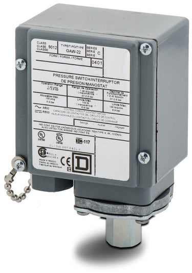 Square D 9012GAW22 Pressure Switch