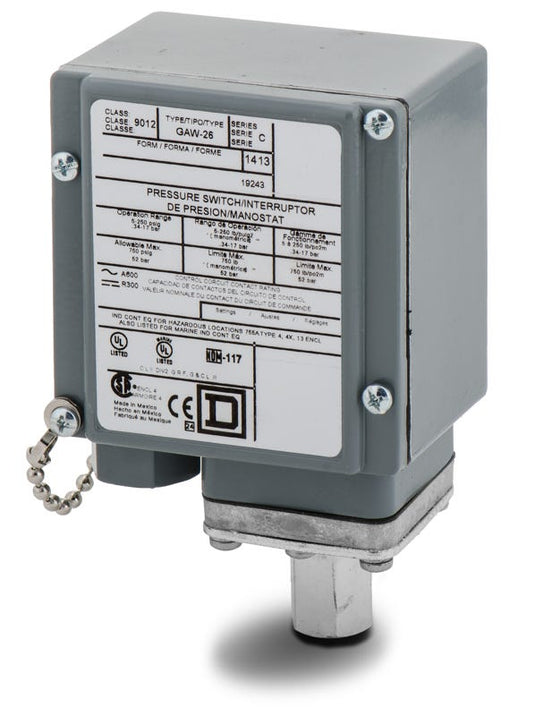 Square D 9012GAW26 Pressure Switch