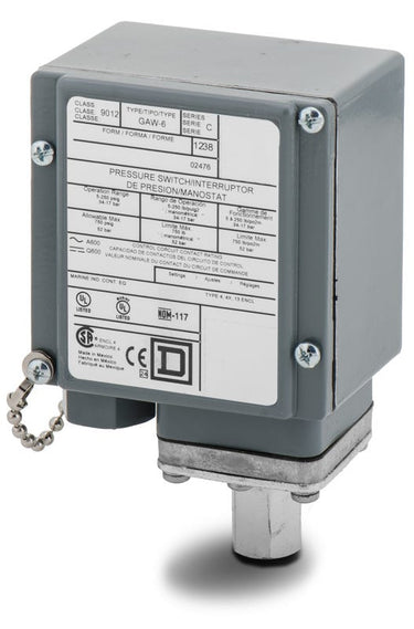 Square D 9012GAW6 Pressure Switch