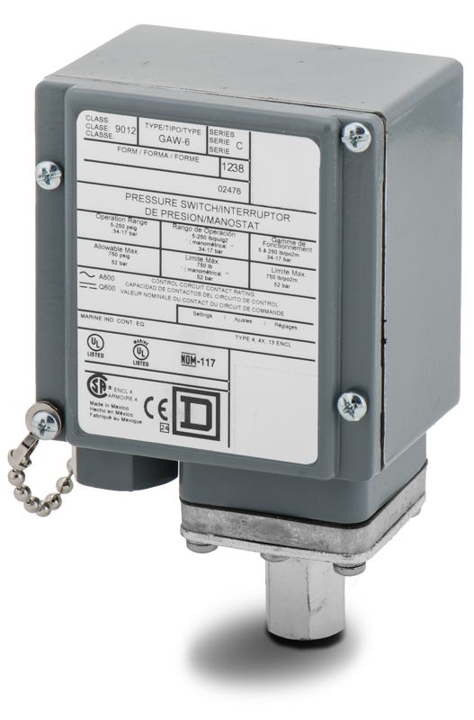 Square D 9012GAW6 Pressure Switch