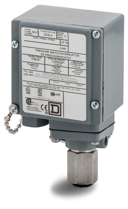 Square D 9012GCW3 Pressure Switch
