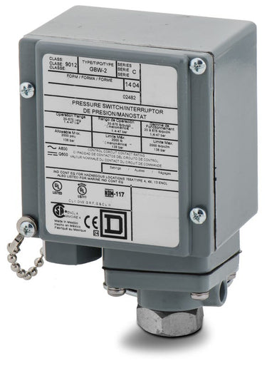 Square D 9012GBW2 Pressure Switch