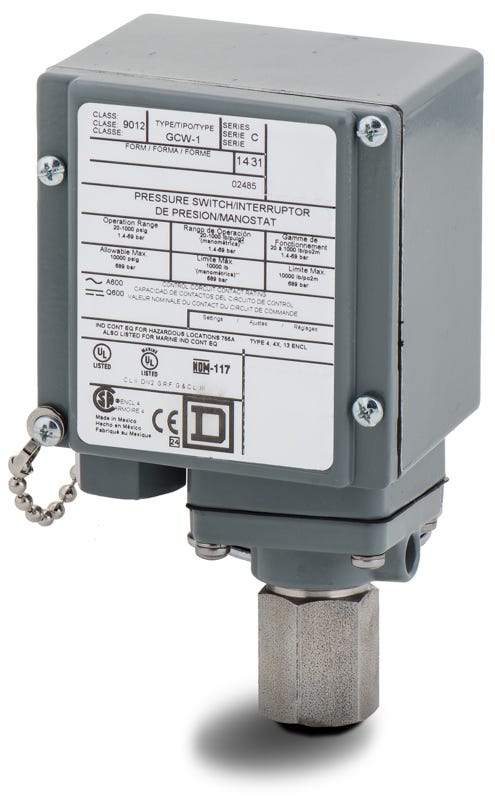 Square D 9012GCW1 Pressure Switch