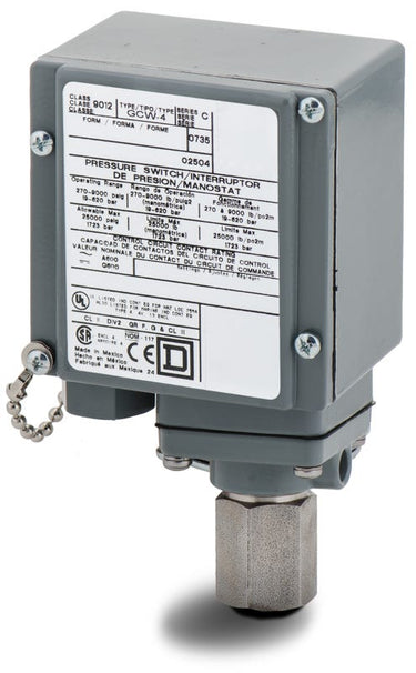 Square D 9012GCW4 Pressure Switch