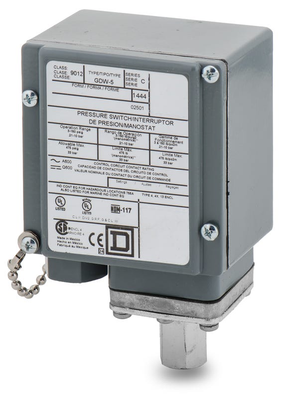 Square D 9012GDW5 Pressure Switch
