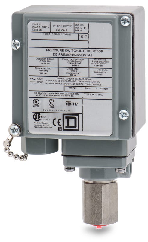 Schneider Electric 9012GFW1 Pressure Switch