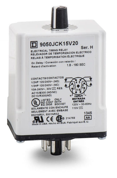 Square D 9050JCK15V20 Timer Relay