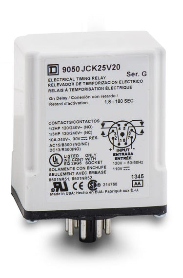Square D 9050JCK25V20 Timer Relay
