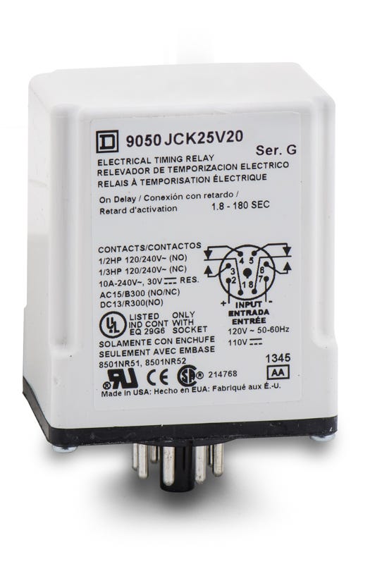 Square D 9050JCK25V20 Timer Relay