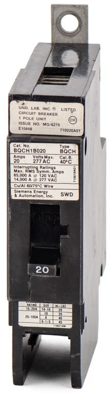 Siemens BQCH1B020 1 Pole Circuit Breaker