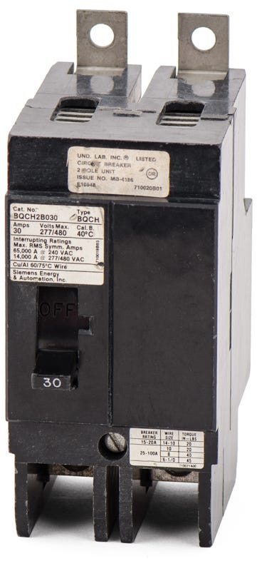 Siemens BQCH2B030 2 Pole Circuit Breaker