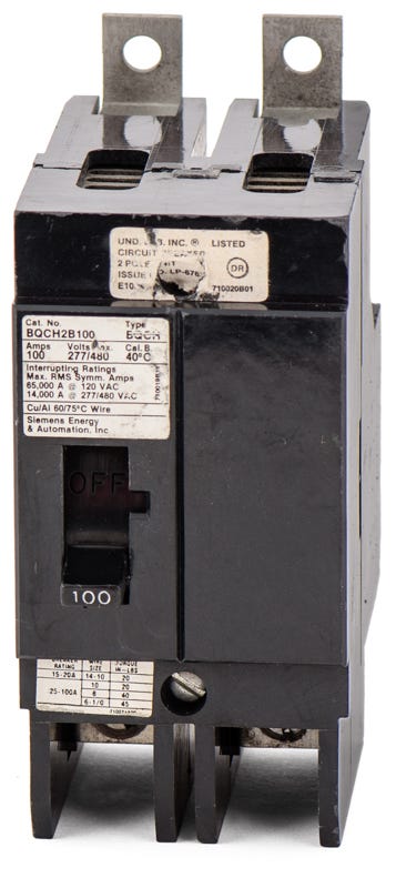 Siemens BQCH2B100 2 Pole Circuit Breaker