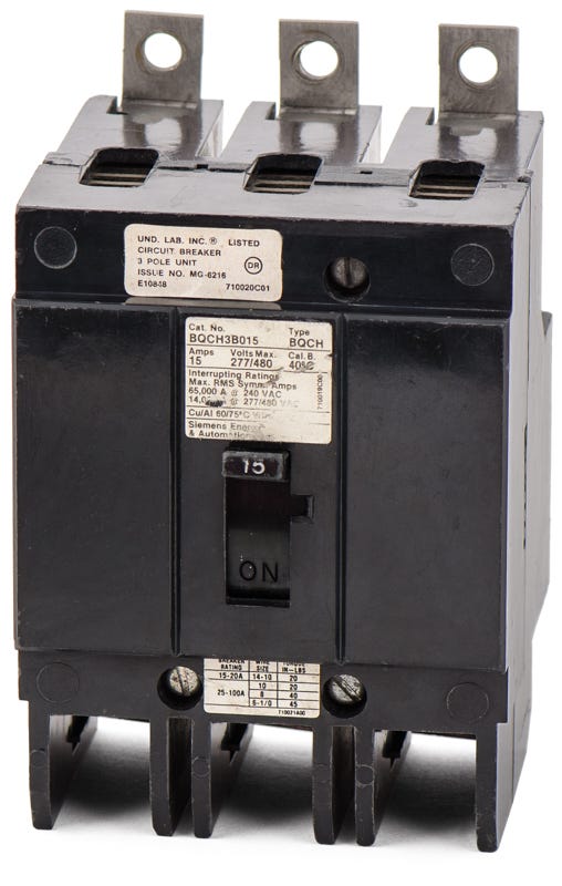 Siemens BQCH3B015 3 Pole Circuit Breaker