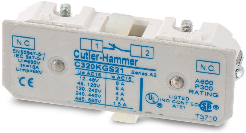 Eaton/Cutler-Hammer C320KGS21 Auxiliary Contact Block