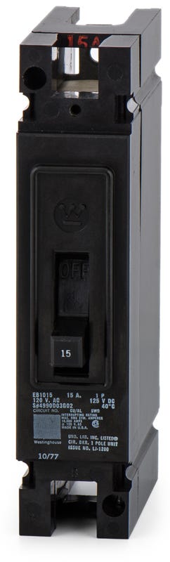 Westinghouse EB1015 1 Pole Circuit Breaker