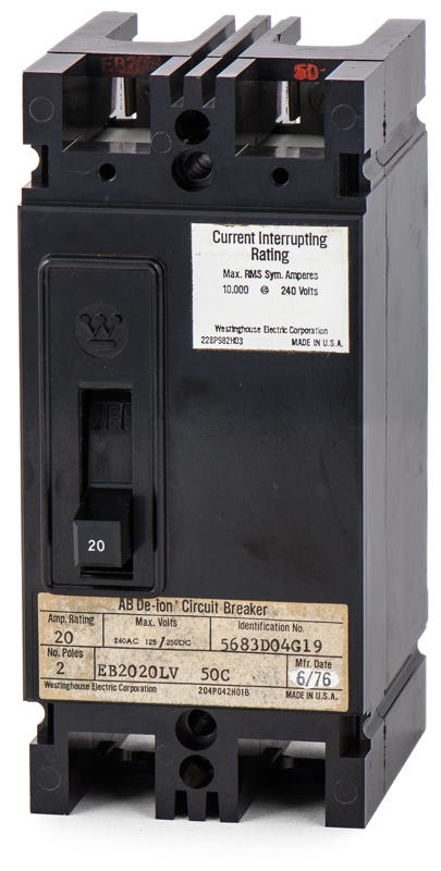 Eaton/Cutler-Hammer EB2020LV-S 2 Pole Circuit Breaker