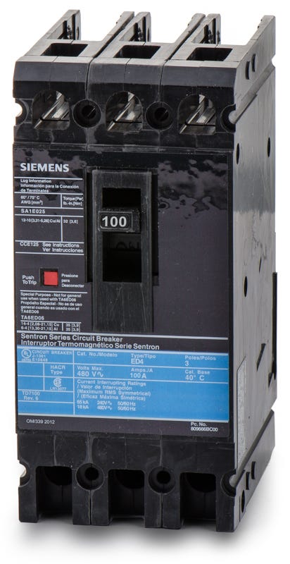 Siemens ED43S100A 3 Pole Circuit Breaker