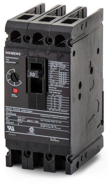 Siemens ED63A030 3 Pole Circuit Breaker