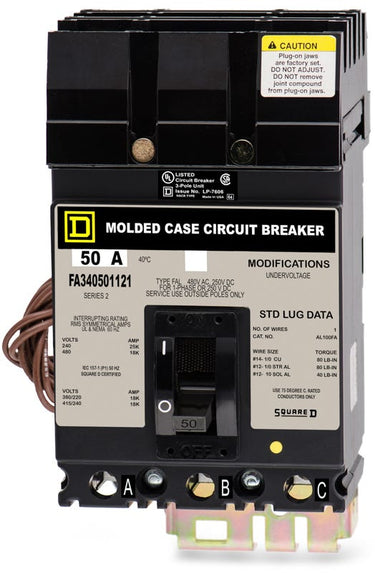 Square D FA34050-1121 3 Pole Circuit Breaker