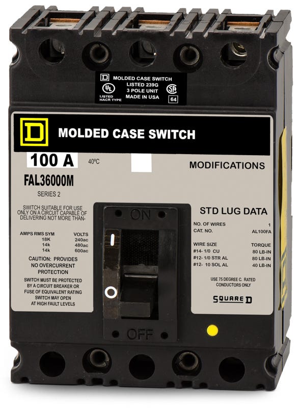 Square D FAL36000M 3 Pole Circuit Breaker