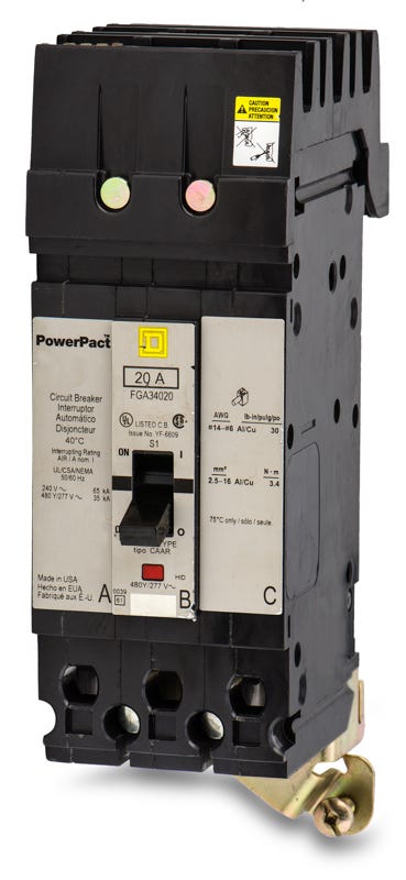 Square D FGA34020 3 Pole Circuit Breaker